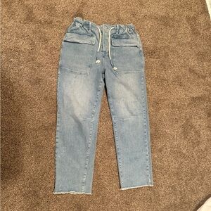 GUC FP Sky Blue Casual Drawstring, Denim Pants